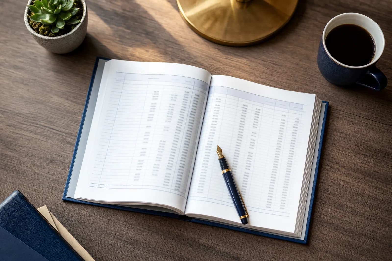 Monthly bookkeeping for a Fort Wayne small business — reconciled ledger and clean financials on a CPA's desk